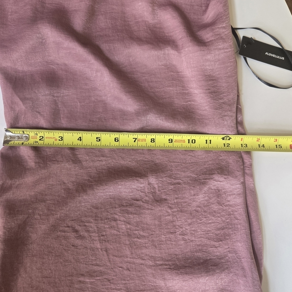 NWT Lulu's Elegant  Pink  Satin Cowl Neck Maxi Dress. Size XS - Picture 6 of 11